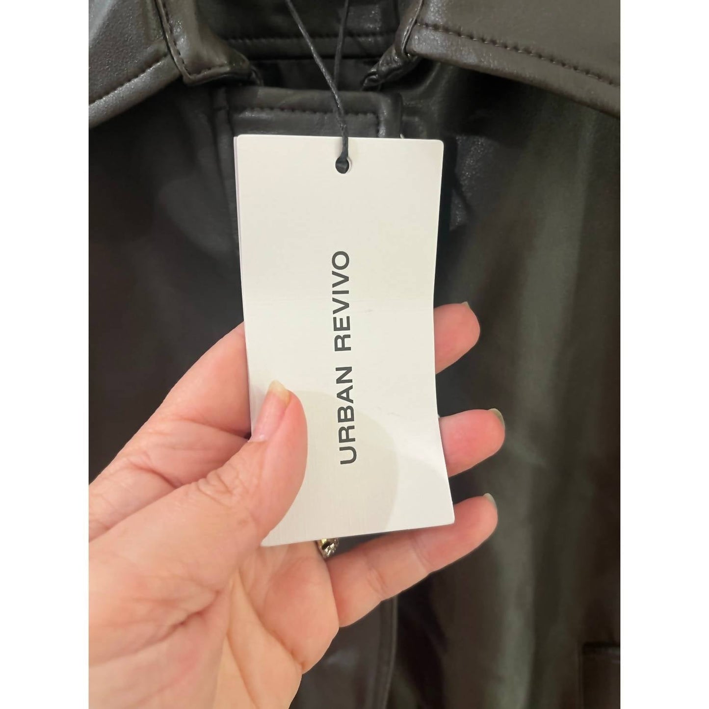 Damen Kunstleder Langarmjacke
