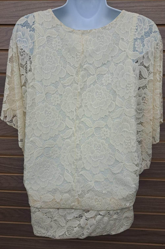 Women's Kimono Sleeve Lace Top W/ Undershirt