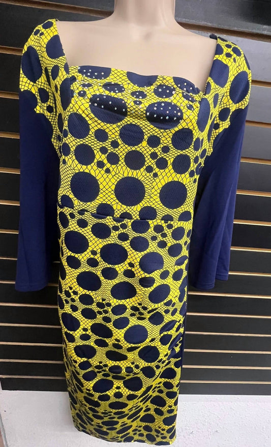 Women's Rhinestone Dot Print Dress - Plus