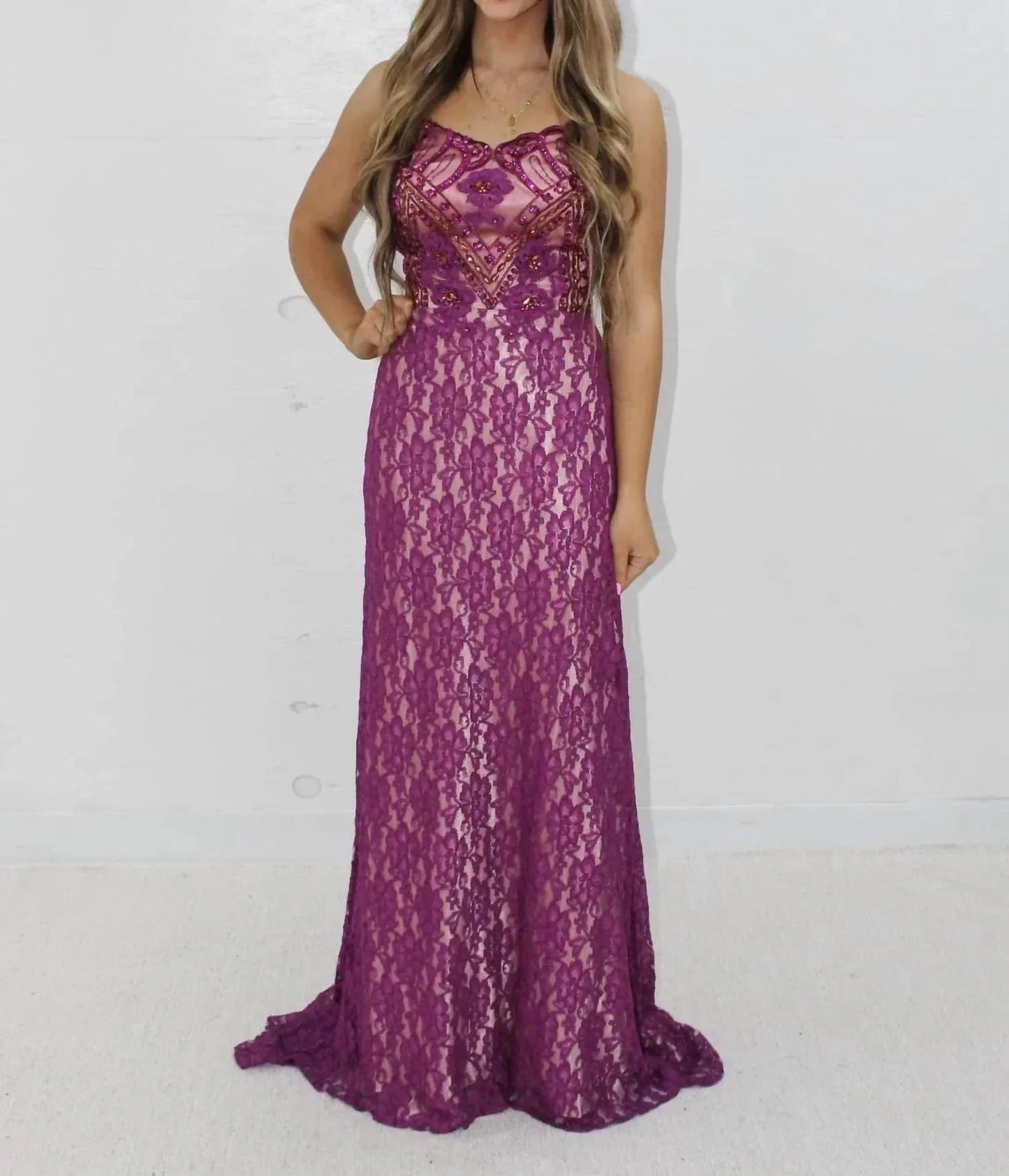 Lace Mermaid Evening Gown