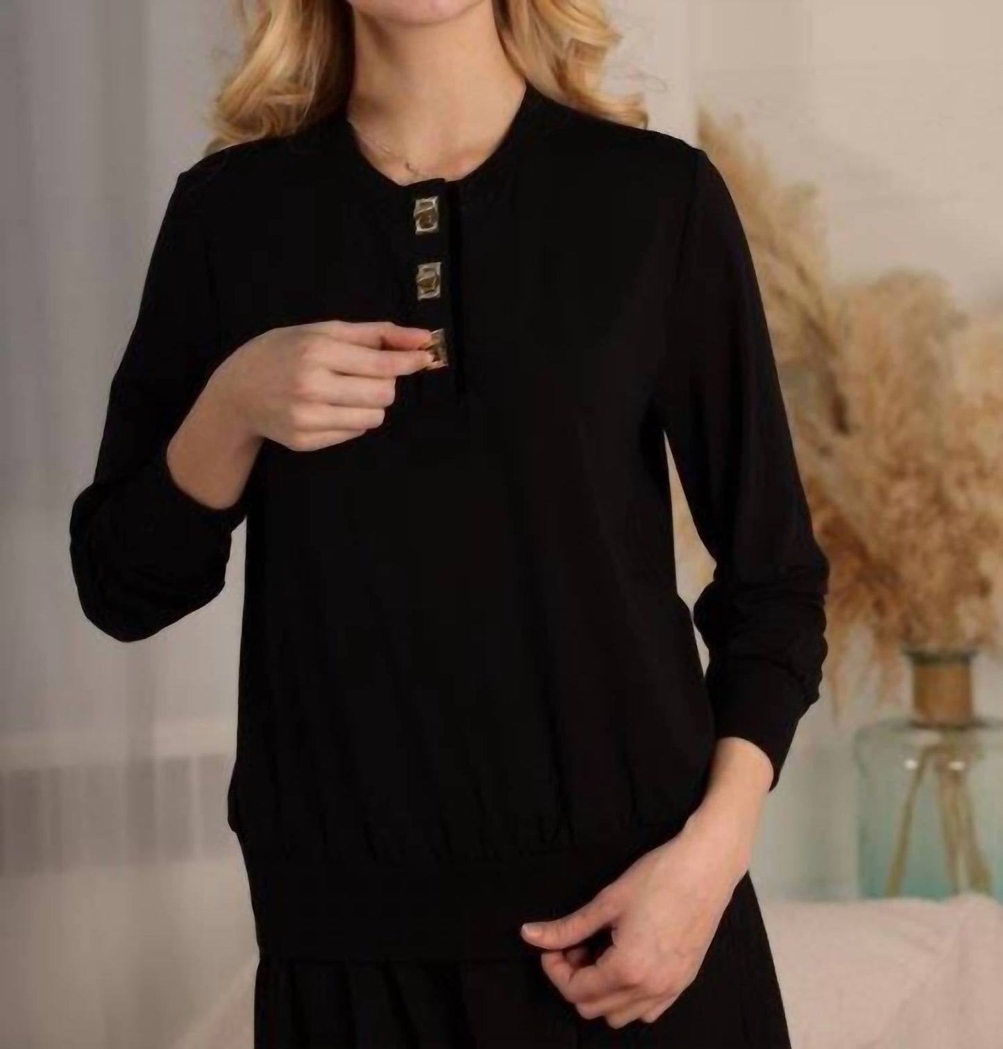 Rayon Crewneck Top