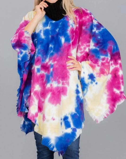 Tie Dye Fringe Poncho