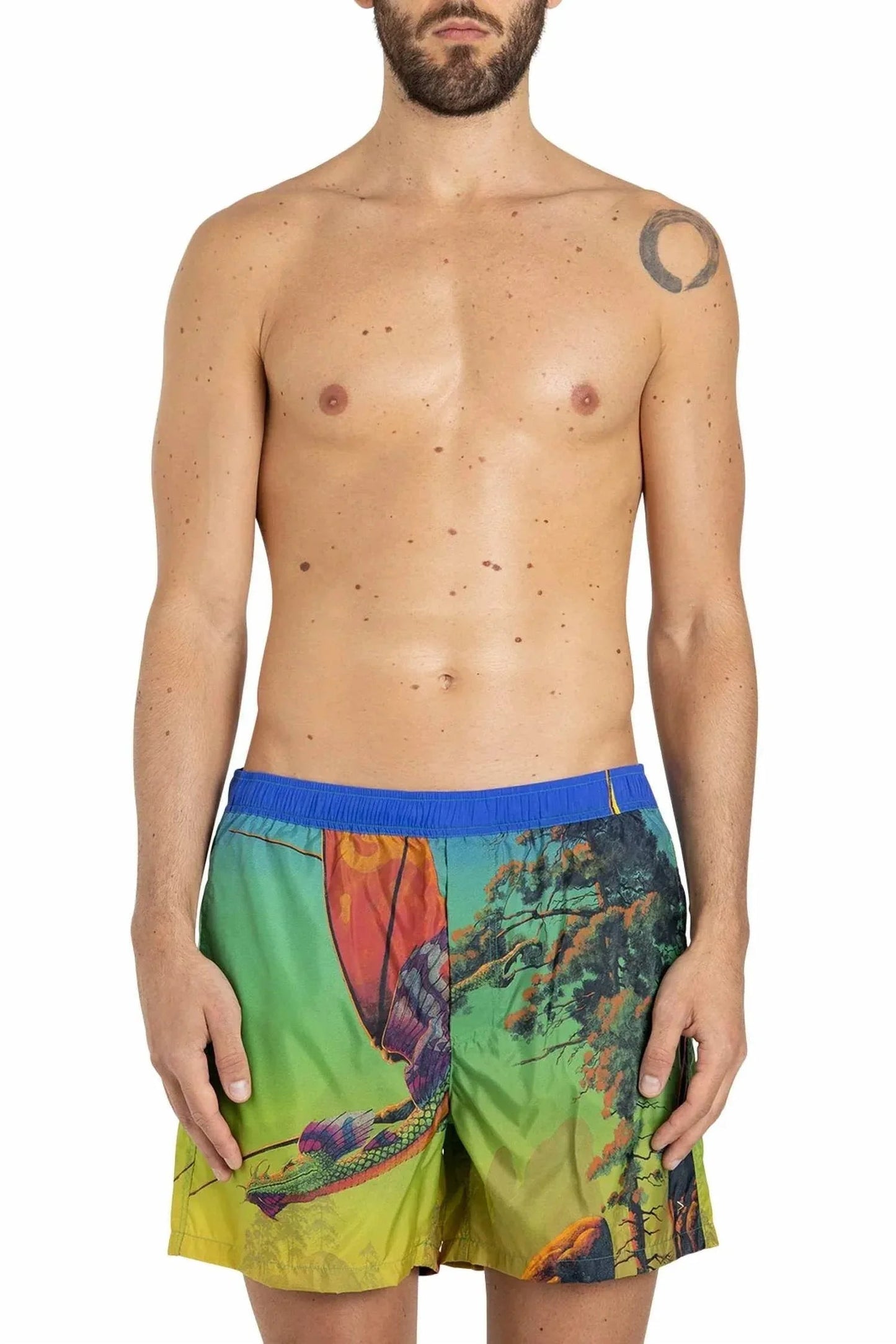 Badeshorts für Herren mit „Dragon At Dawn“-Print