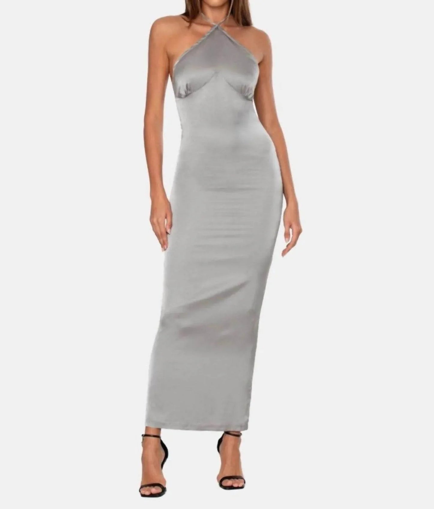 Saga Satin-Maxikleid