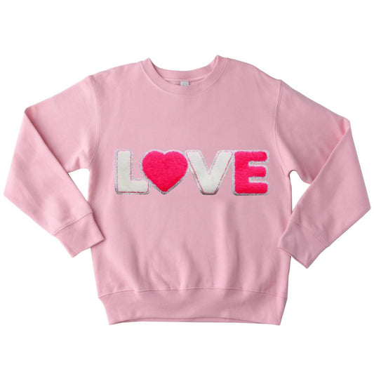 Girl's Chenille Neon Love Sweatshirt