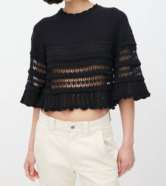 Azelia Tiered Cut Out Knit Pullover Sweater