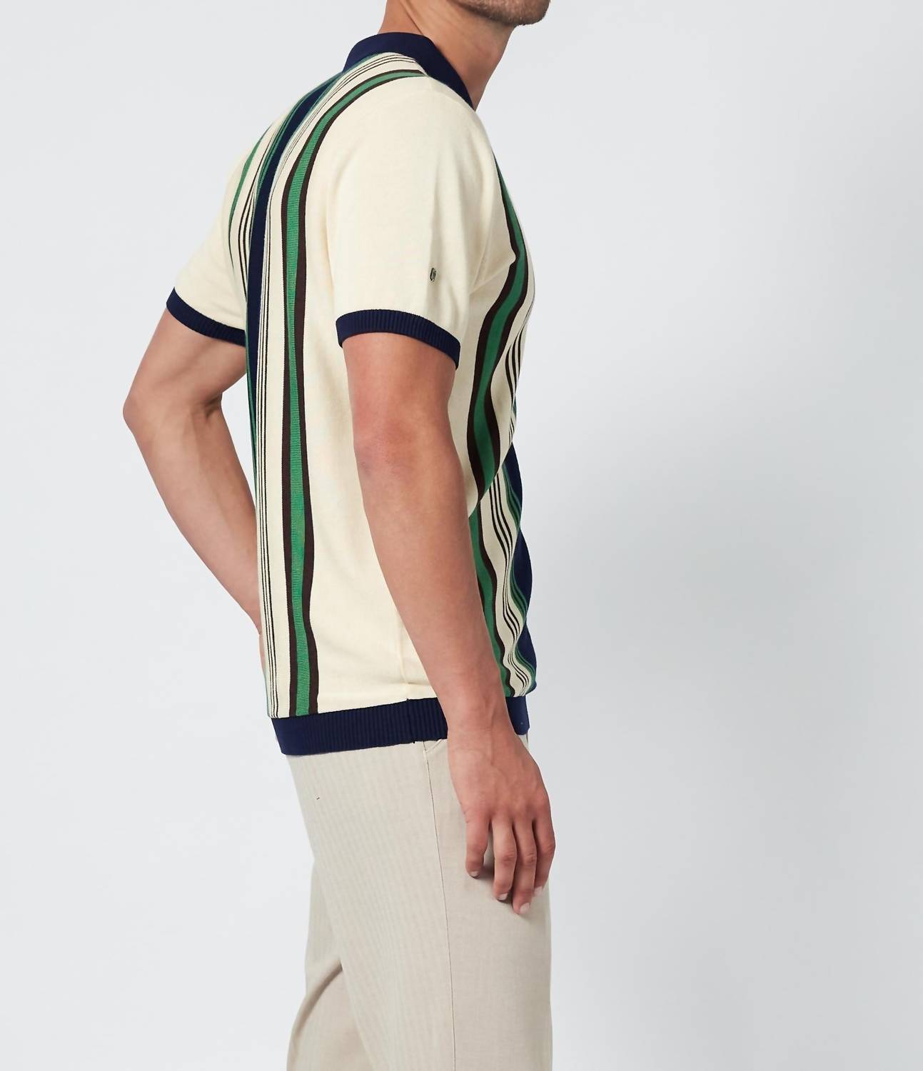Gestreiftes Strickpolo "No Time For Dreaming" – Große Größen