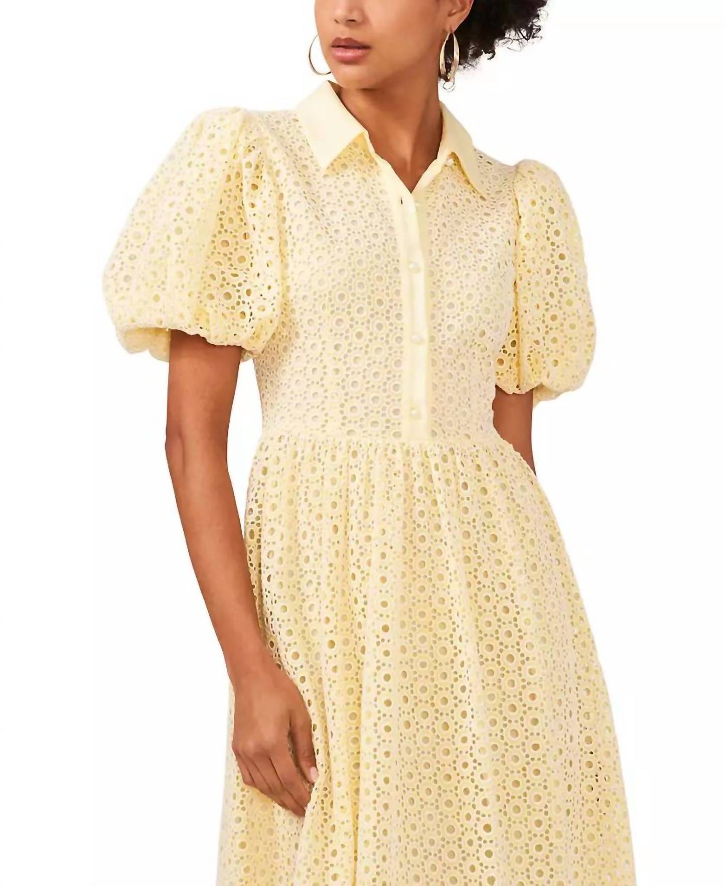 Baumwollkleid mit Ballonärmeln