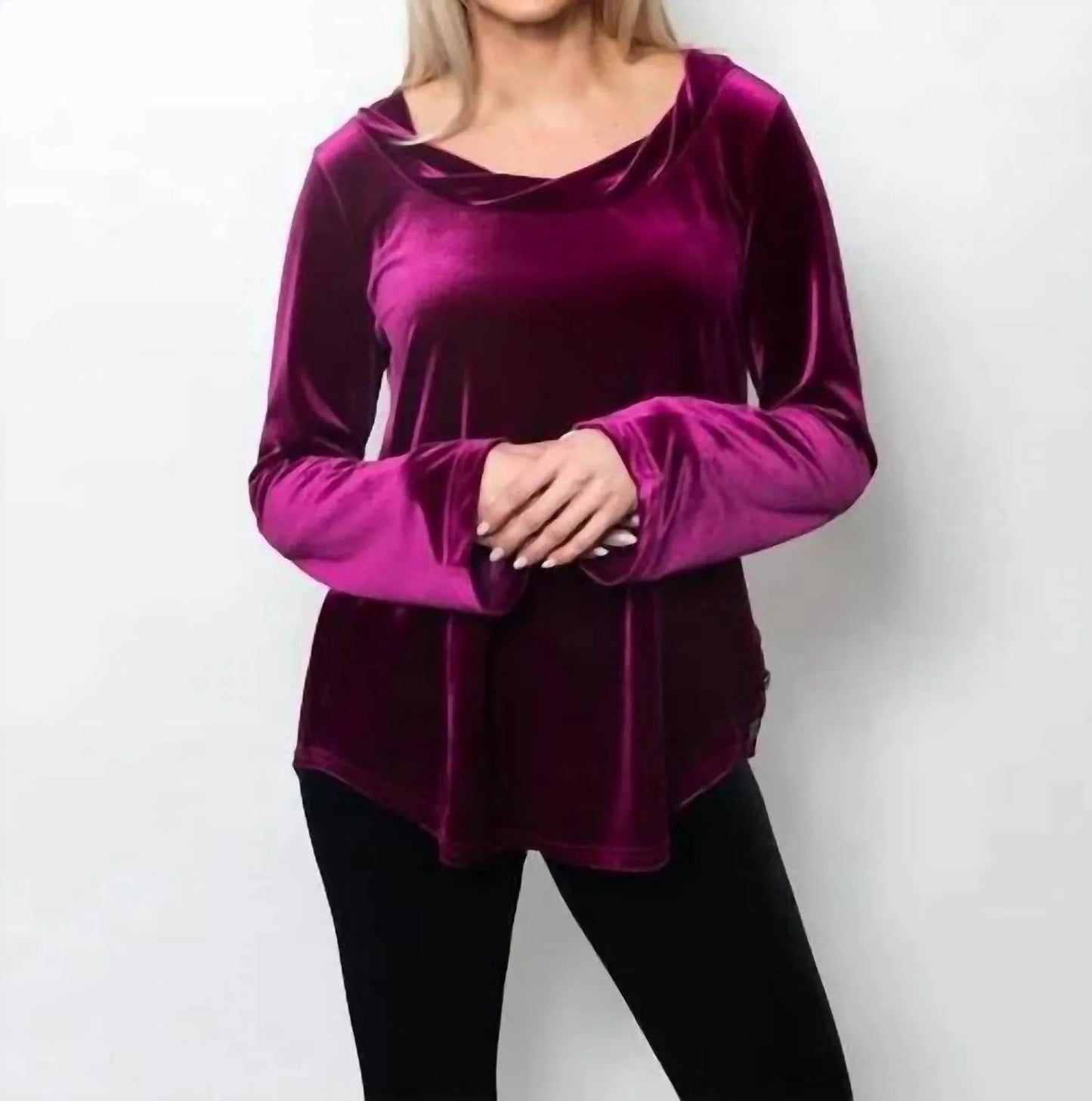 Plushtech Velvet Twisted Neck Top