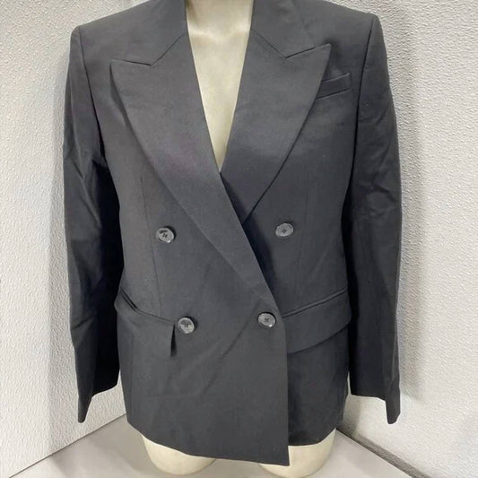 Women's Relaxed Double Breasted Wool Blazer