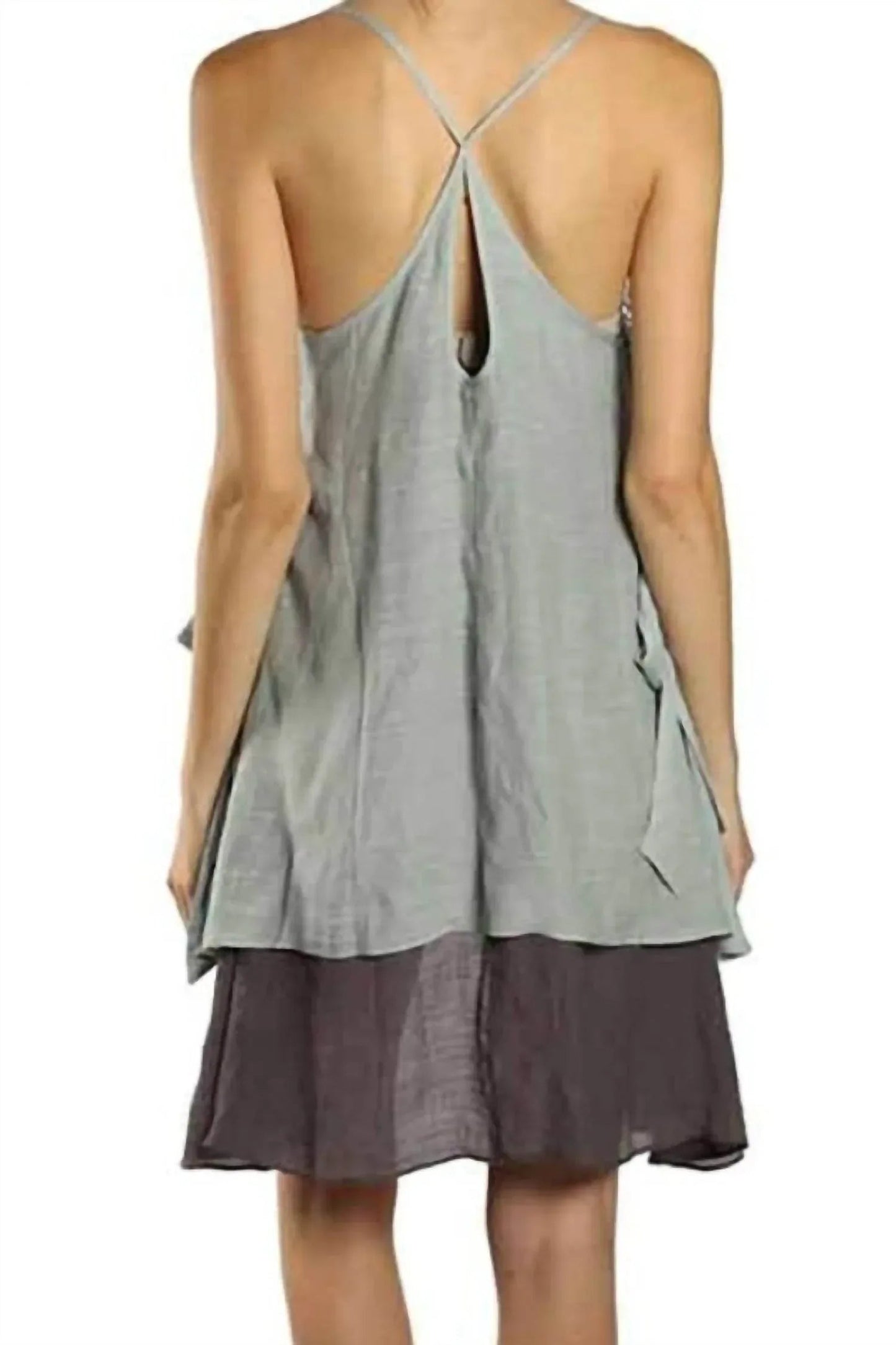 Asymmetrical X Back Dress Mini Dress