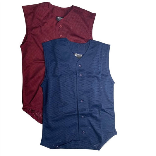 Youth Uniform Button Down Sport Mesh Jersey Tank Top Vests - 4-Pack
