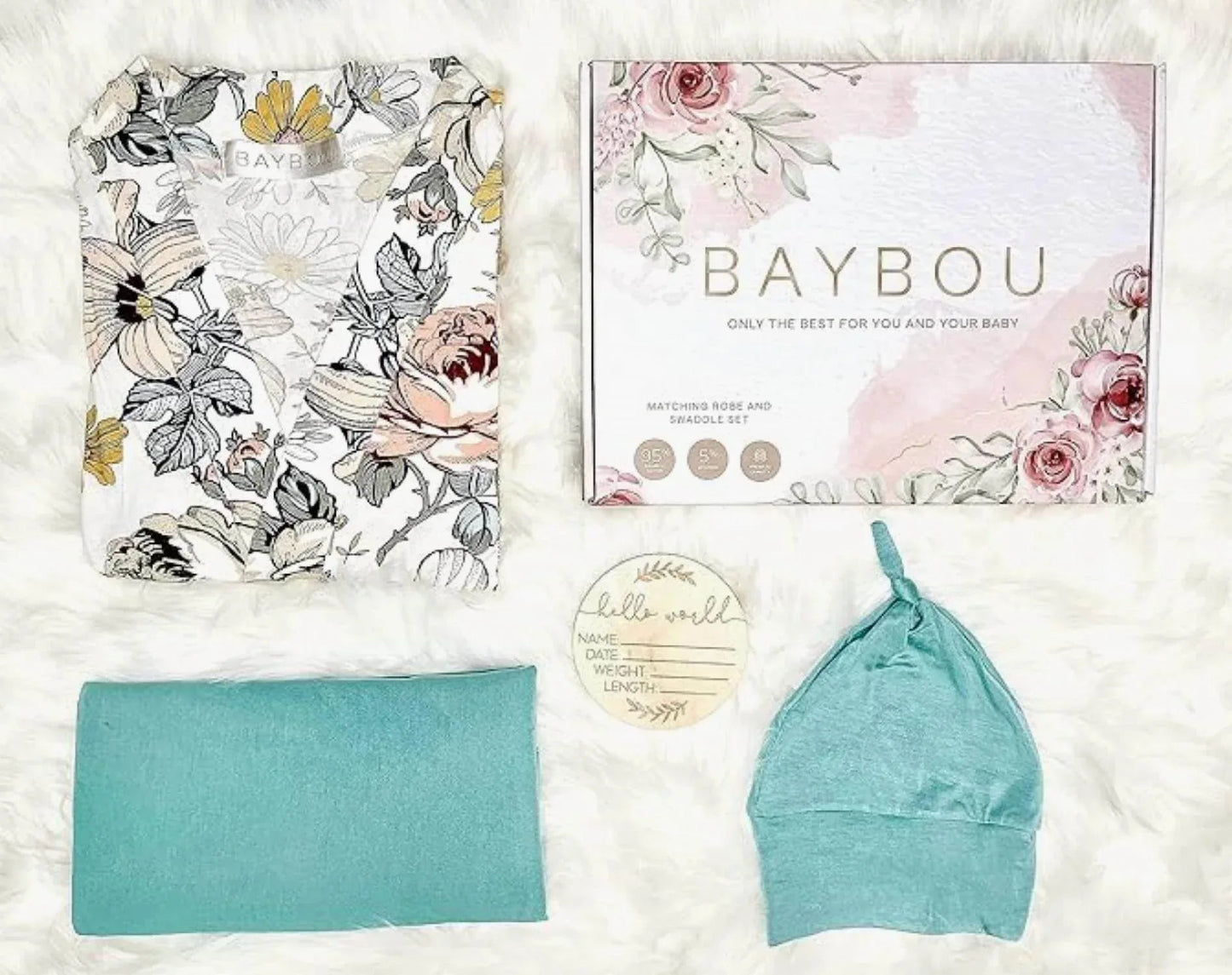 Robe And Swaddle Set 5-piece
