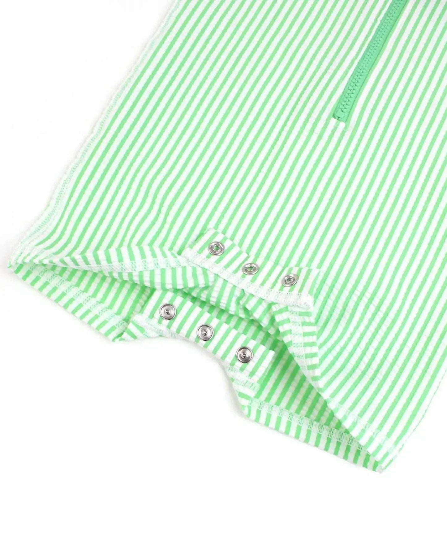 Baby Boys Seersucker Short Sleeve One Piece Rash Guard Swimsuit