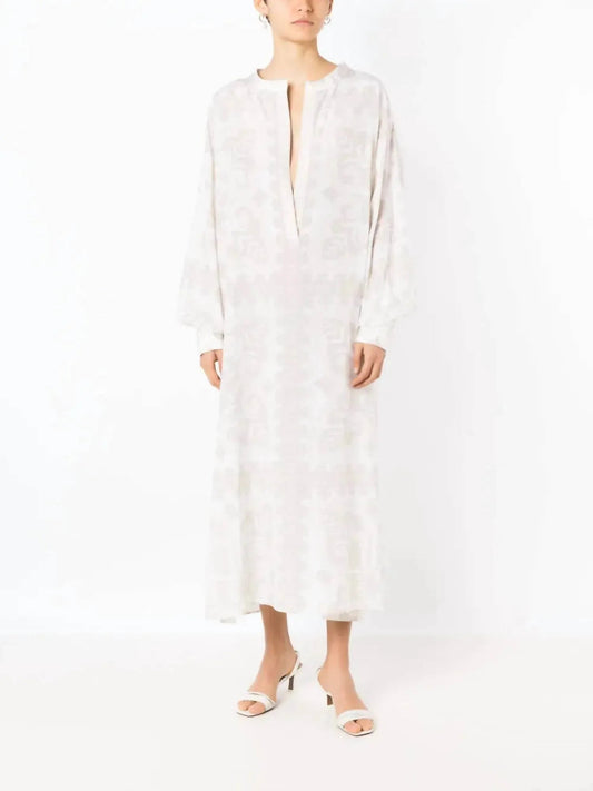 Geometric Print Silk Cotton Dress