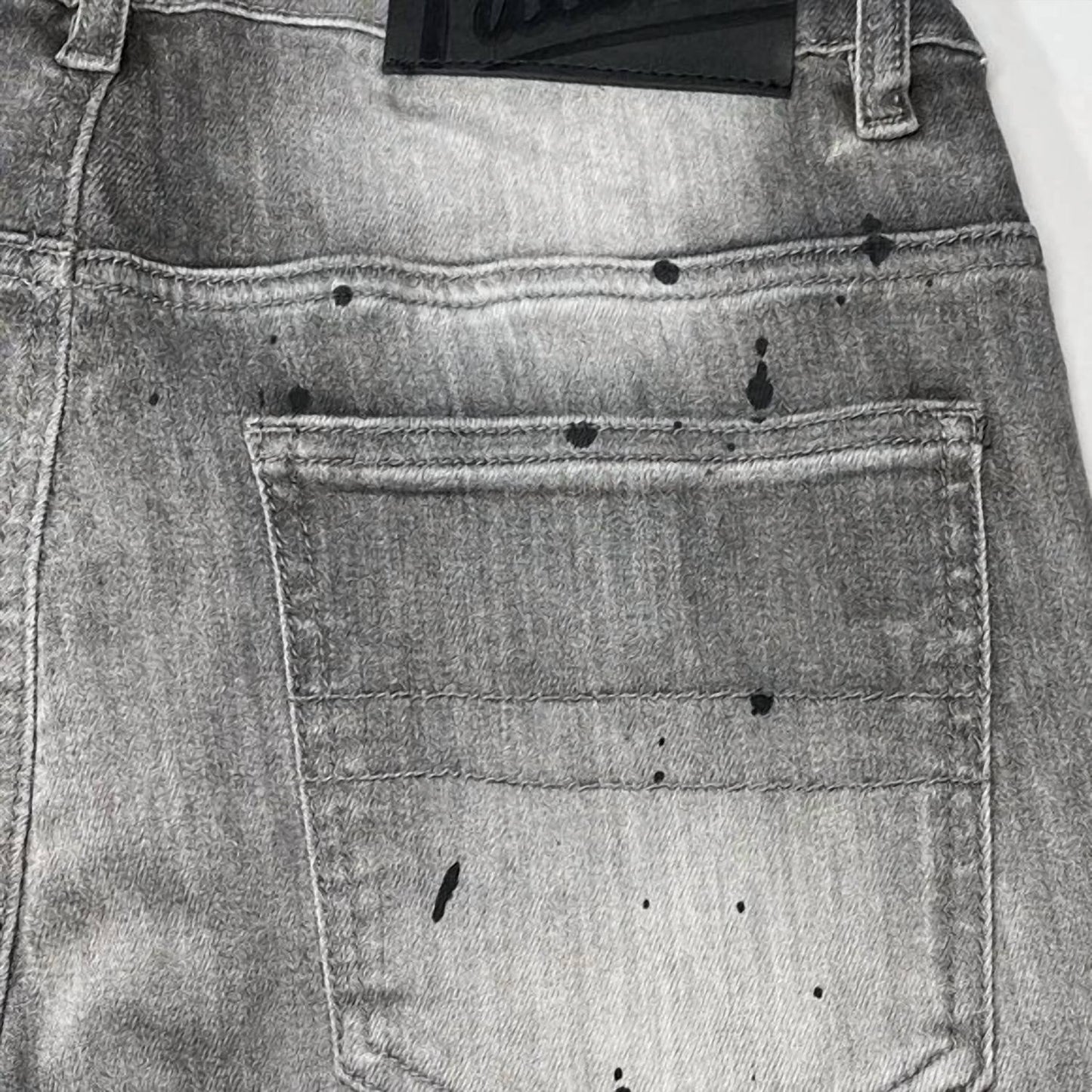 Men’s Paint Splash Two-hole Denim Skinny Jeans