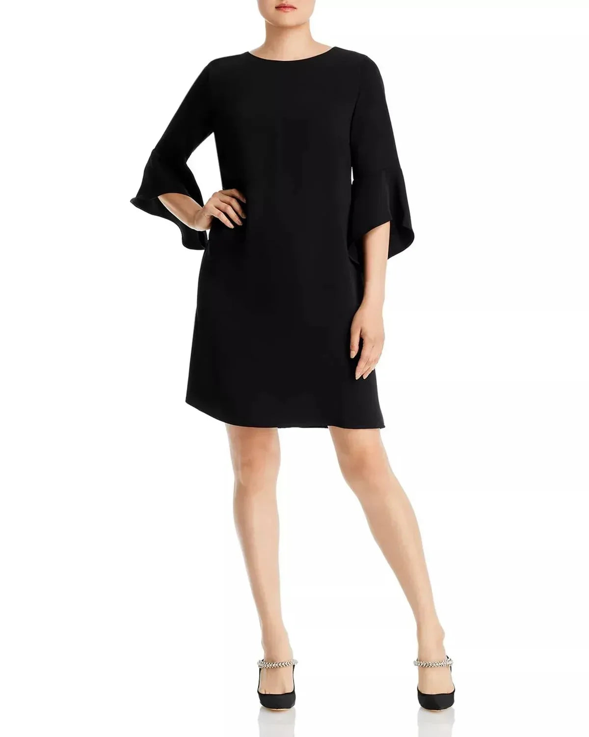 Julia Crepe Bell Sleeve Knee Length Dress