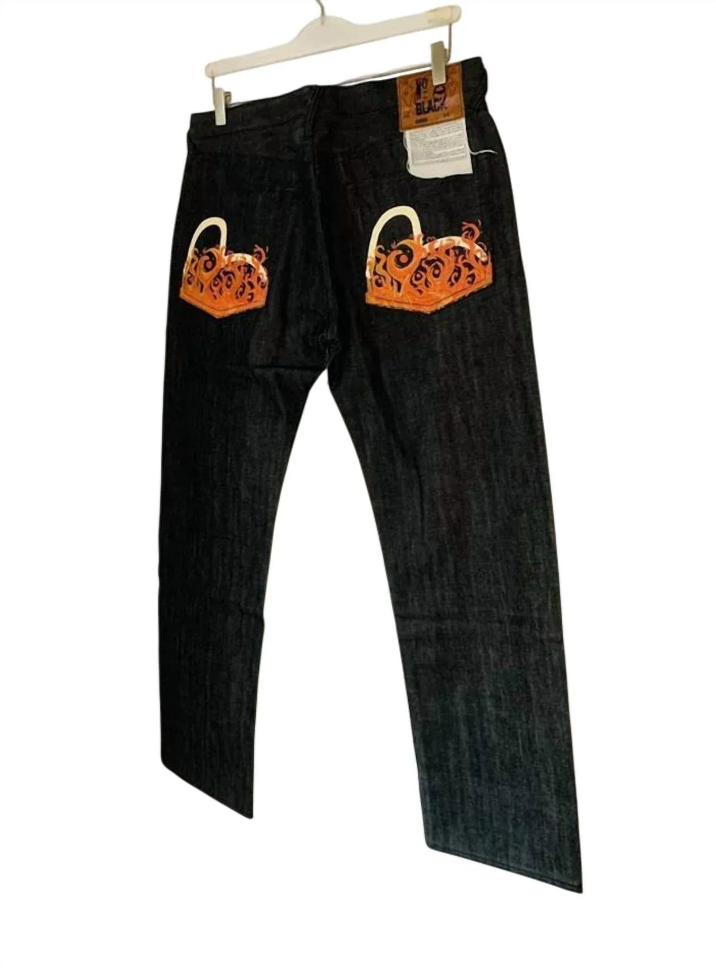 Men Selvedge Baggy Jeans With Seagull Logo