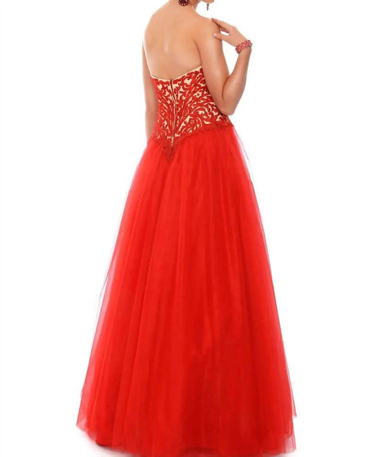 Embroidered Lace And Illusion Prom Dress
