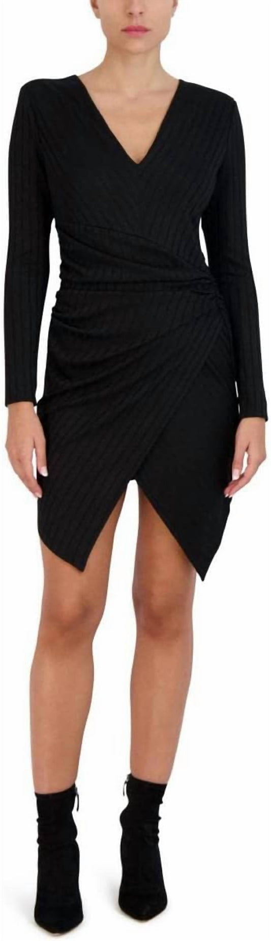 Women's Long Sleeve Asymmetrical Hem Mini Dress