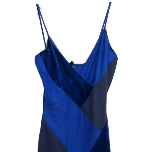 Women's Zendaya Color Block Velvet Contrast Elegant Midi Dress
