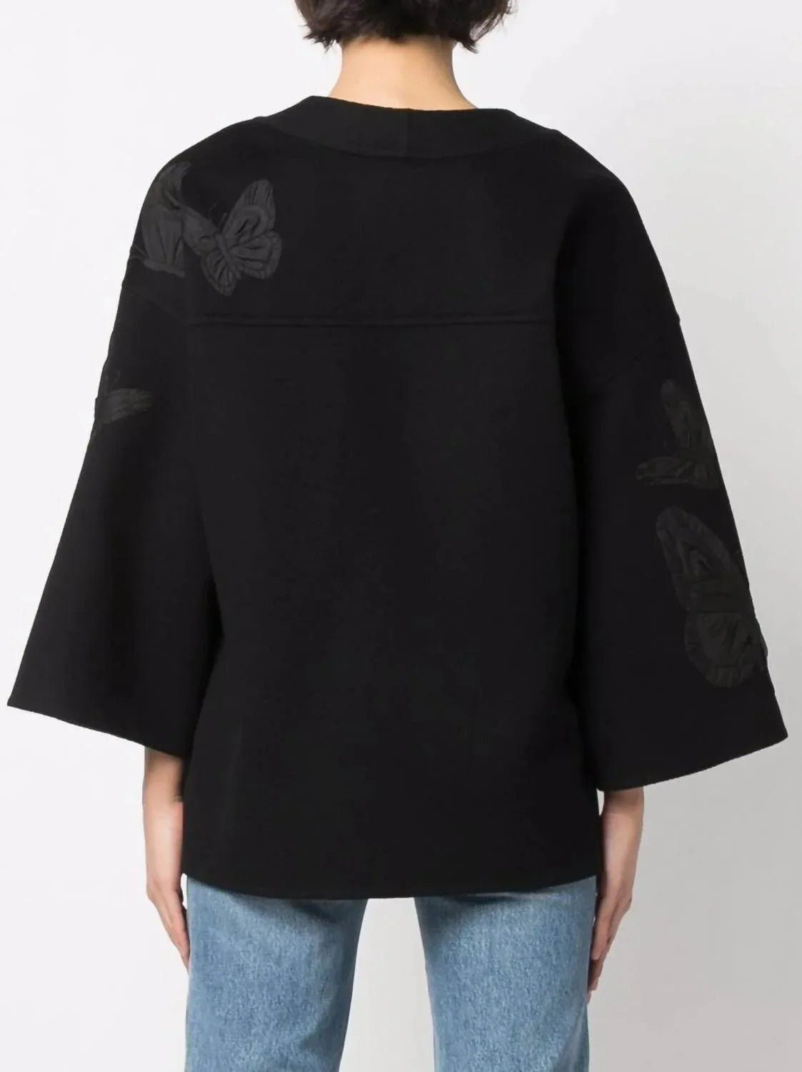 Embroidered Butterfly Wrap Jacket
