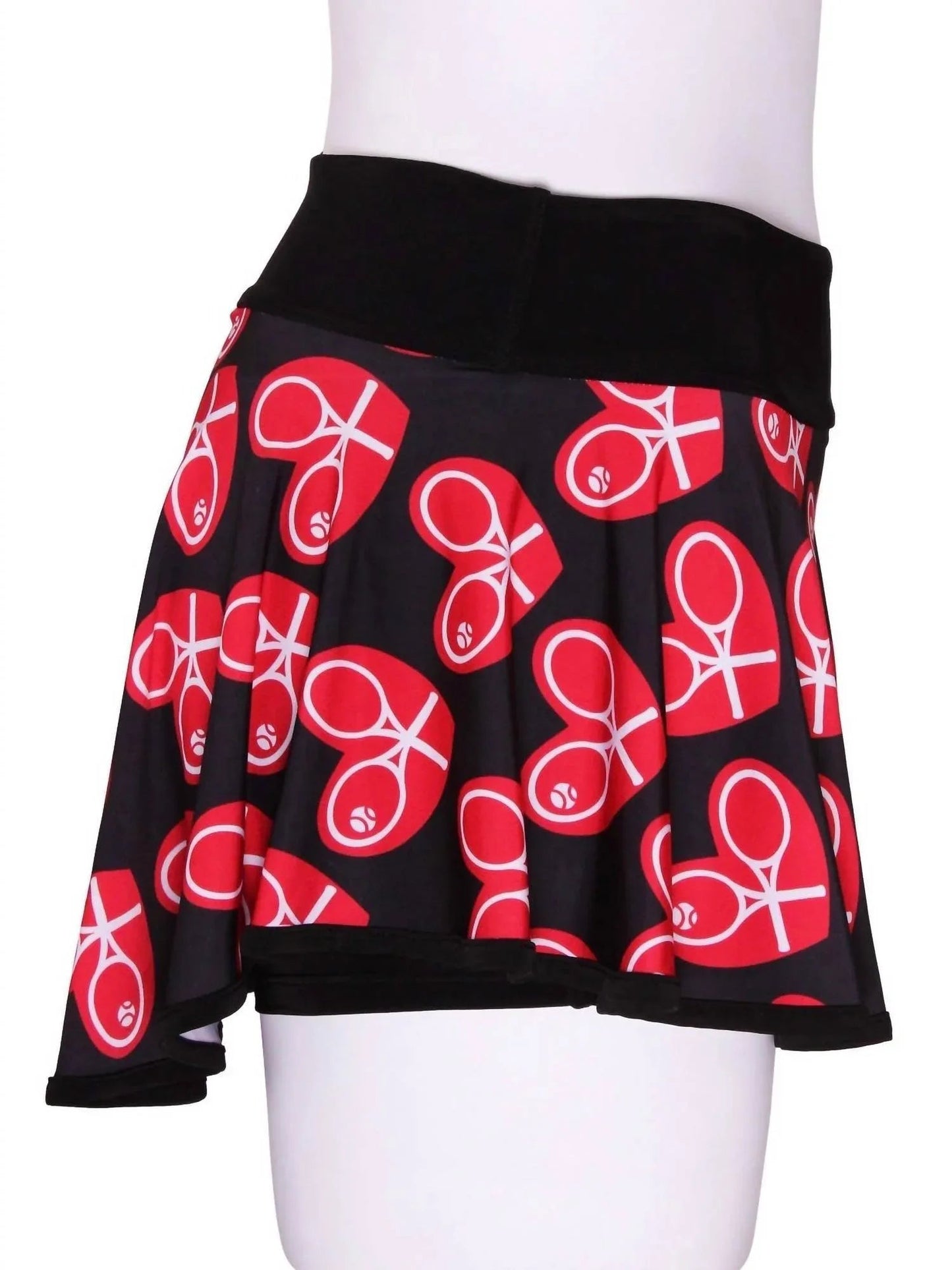 Tennisrock mit Herzmotiv für Damen, limitierte Auflage, mittlere Größe