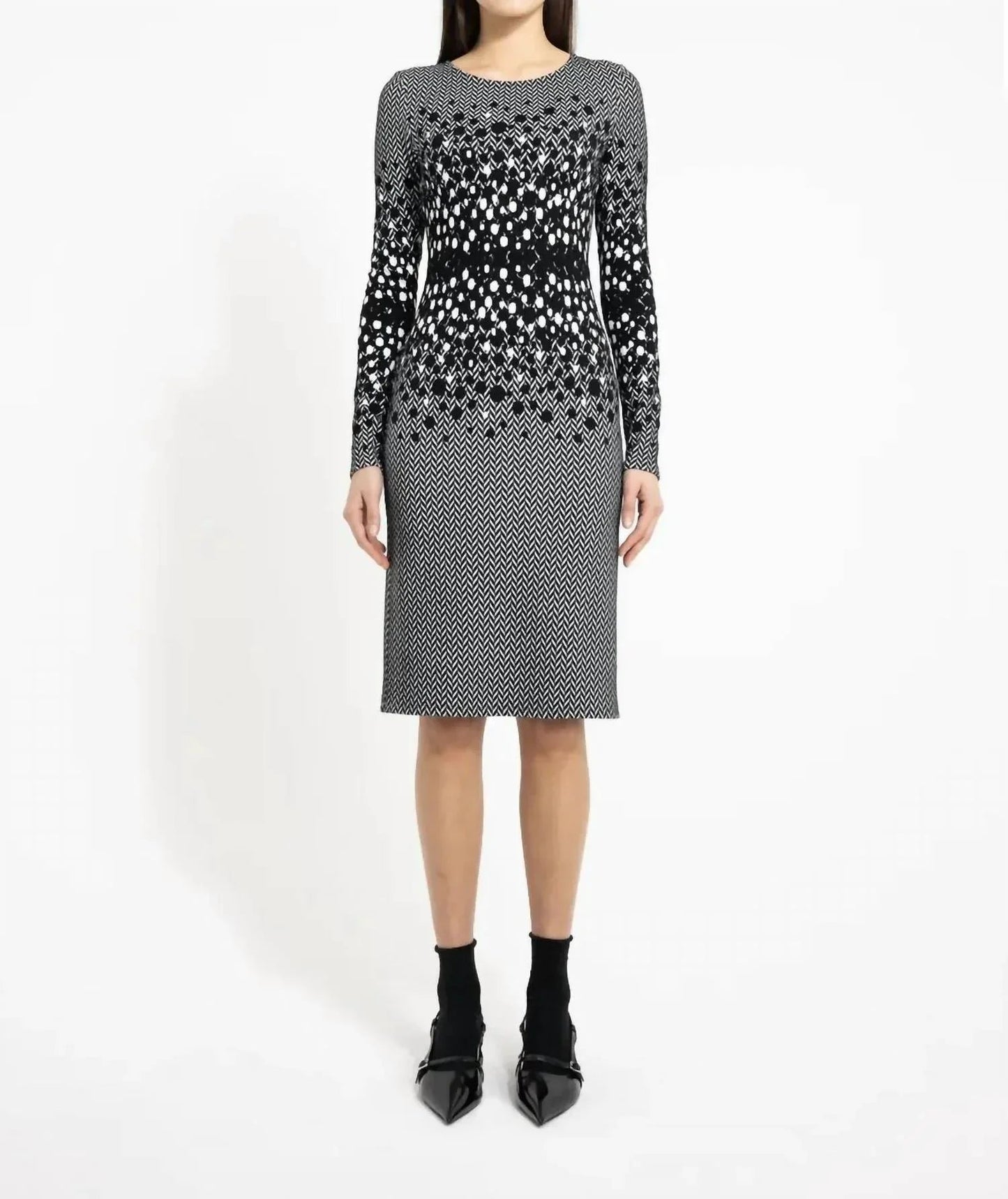 Winter-Jacquardstrickkleid