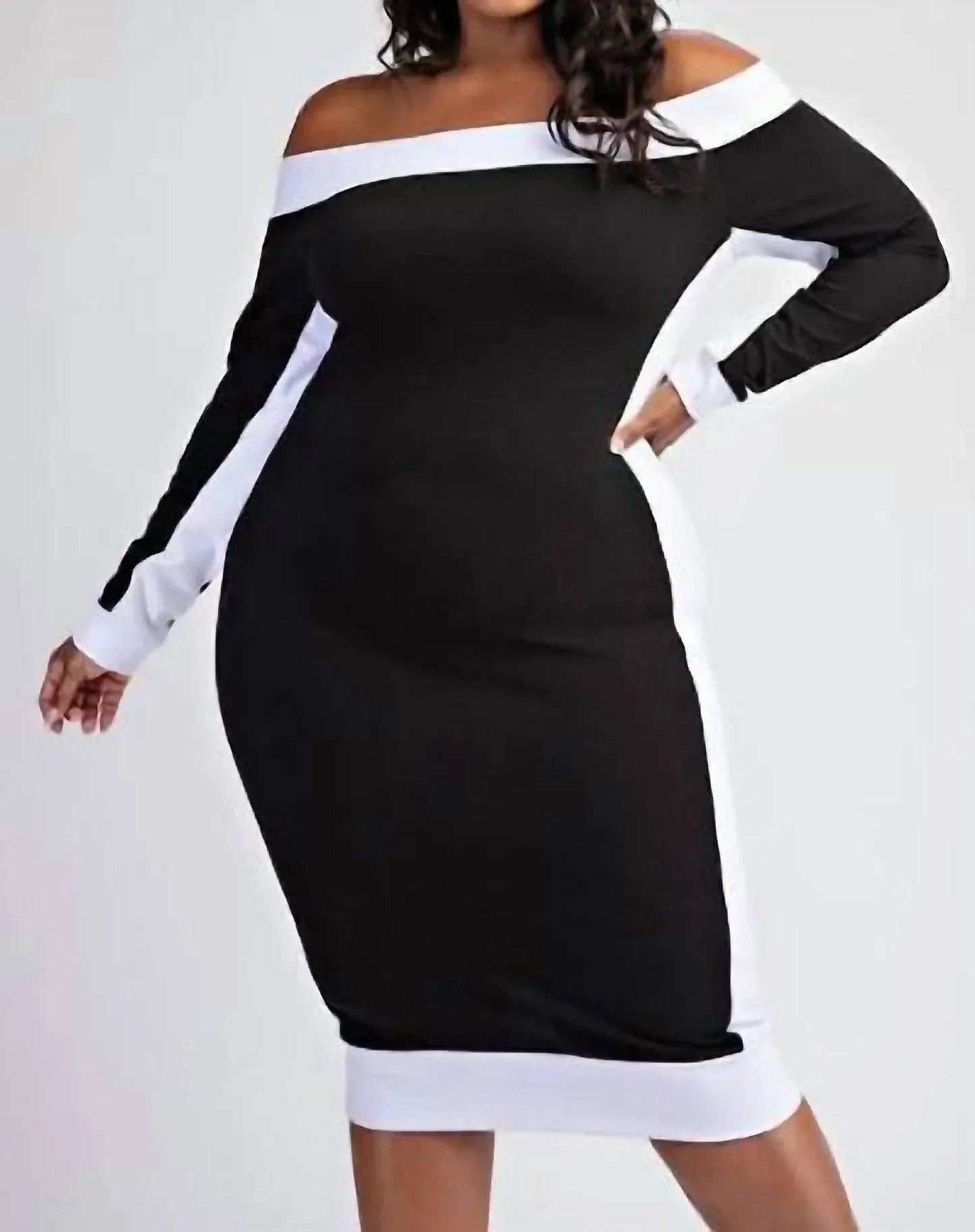Off Shoulder Mid Length Dress