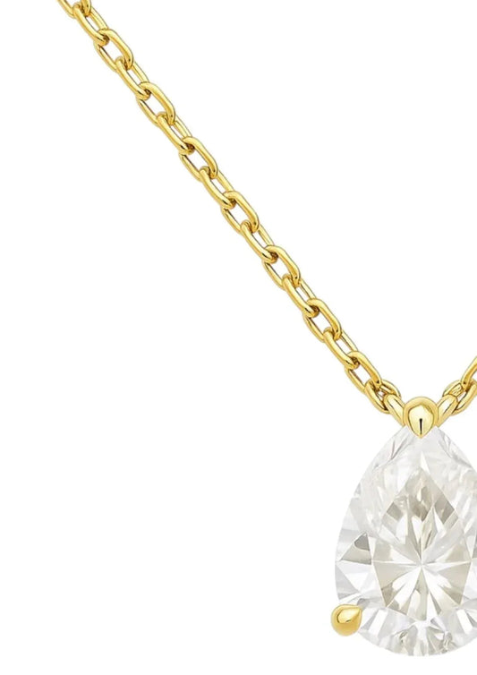 Women's Moissanite Pear Shape Solitaire Necklace
