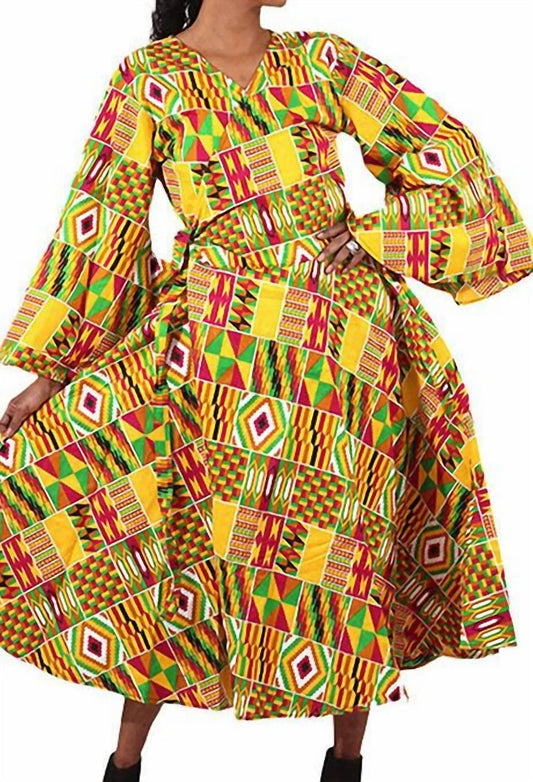 Wickelkleid mit afrikanischem Muster