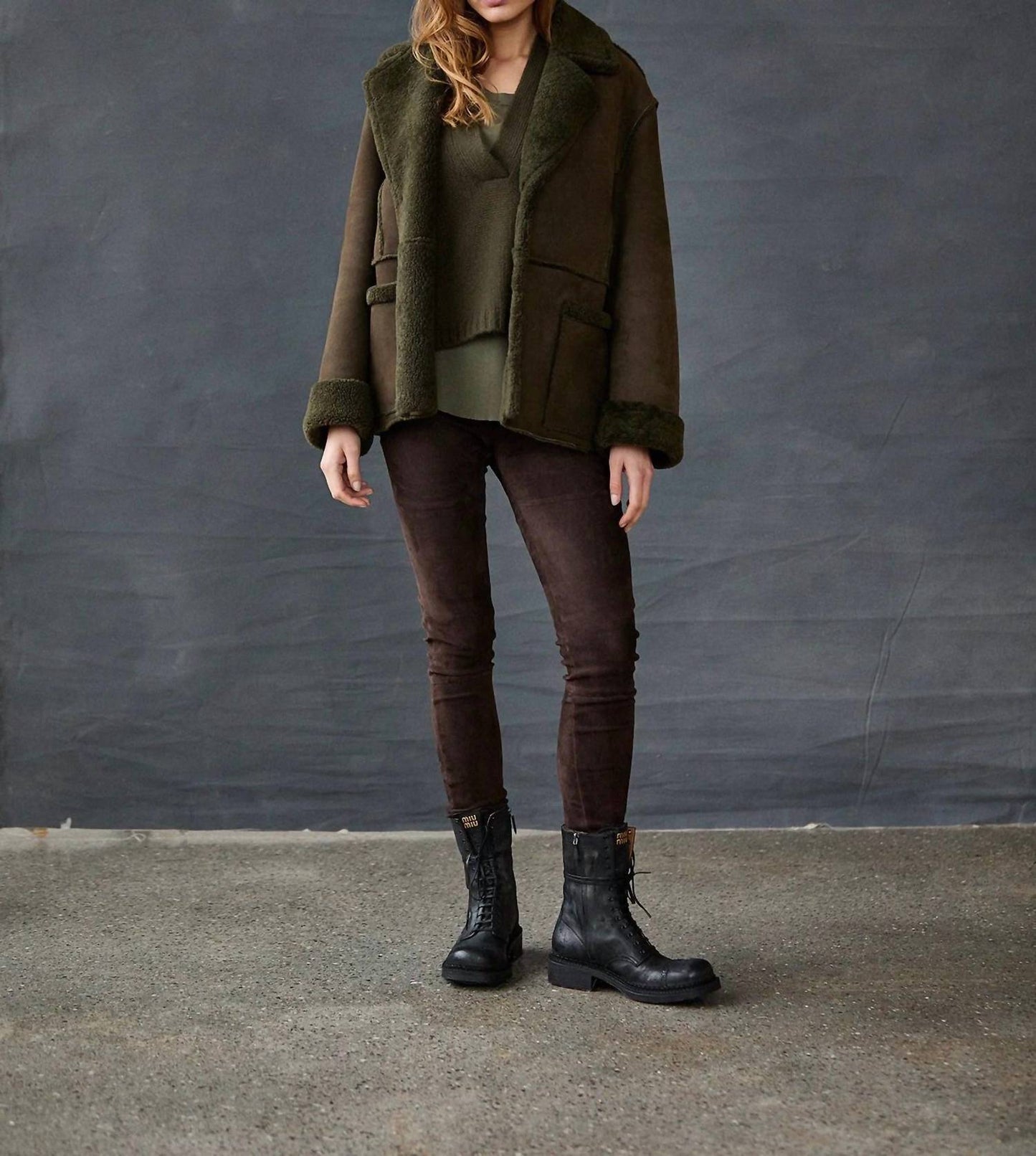 Leggings aus Wildlederimitat