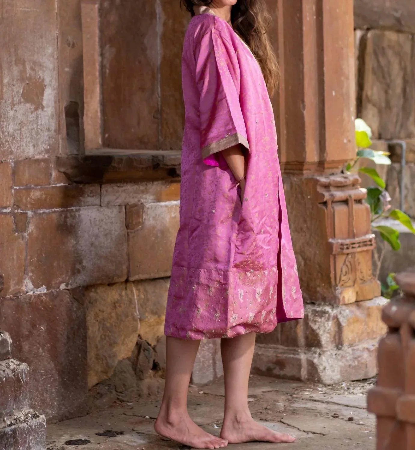 Aphrodite Silk Saree One Size Kimono