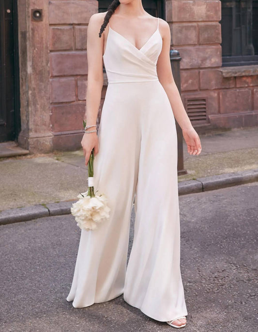 Kennedy Jumpsuit aus Crêpe mit weitem Bein