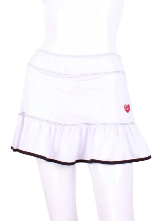 Women's Ruffle Tennis Skirt With Black Trim