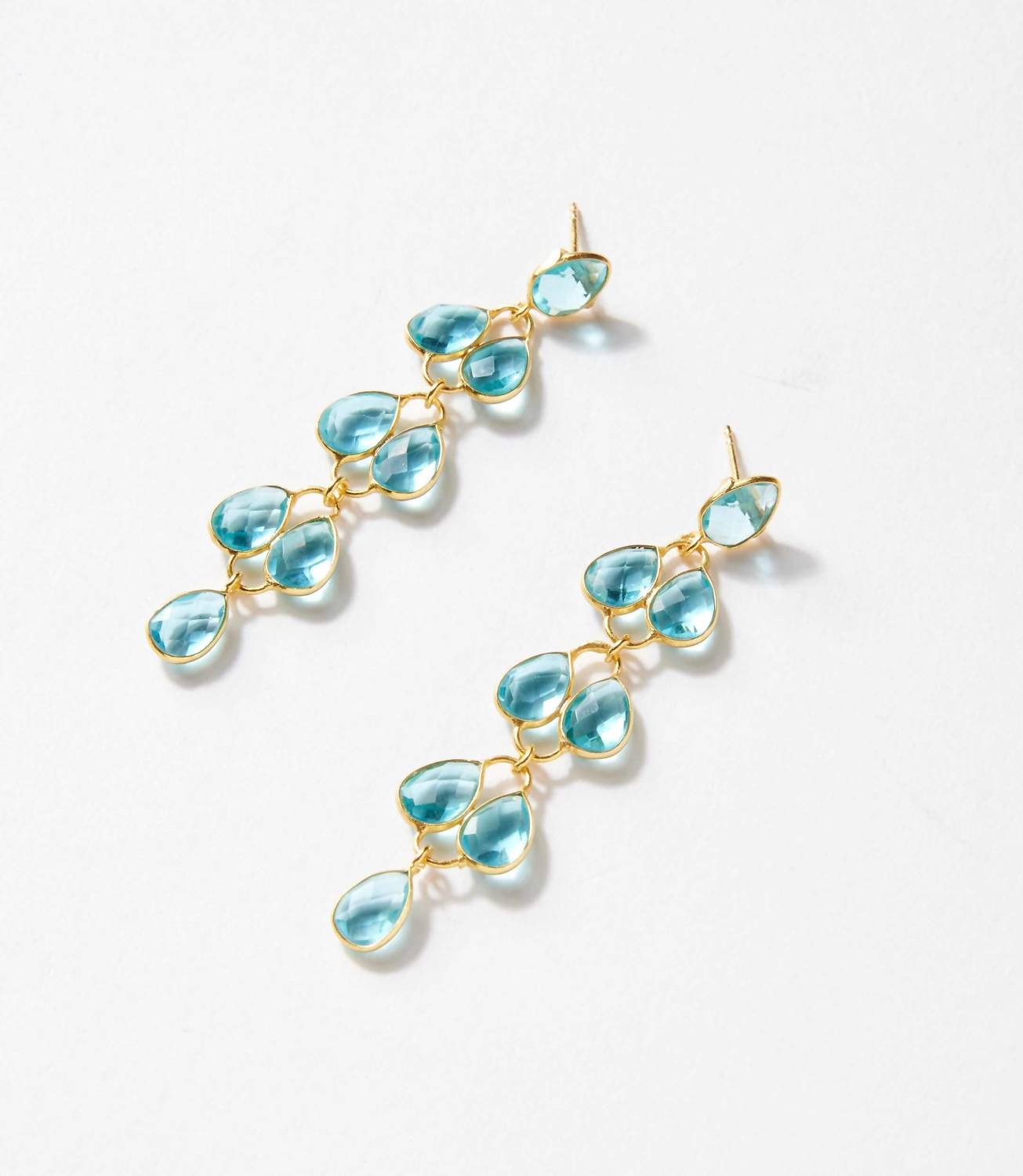 Women's Feather Drop Gemstone Earrings