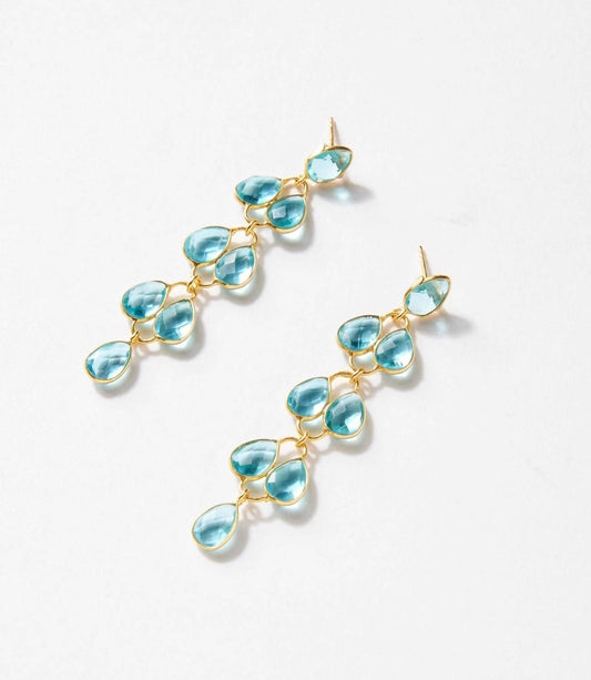 Women's Feather Drop Gemstone Earrings