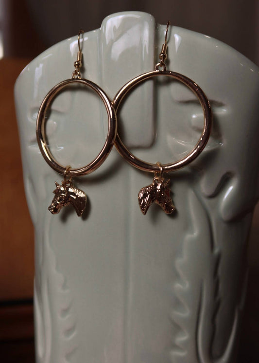 Women's Horse Head Hoop Earrings