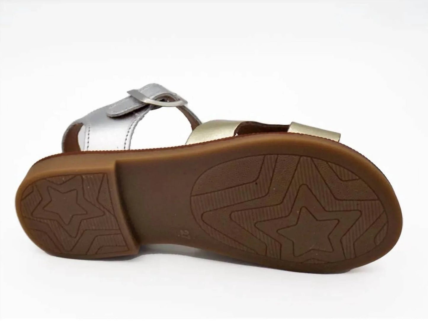 Metallic-Leder-Sandalen für Mädchen