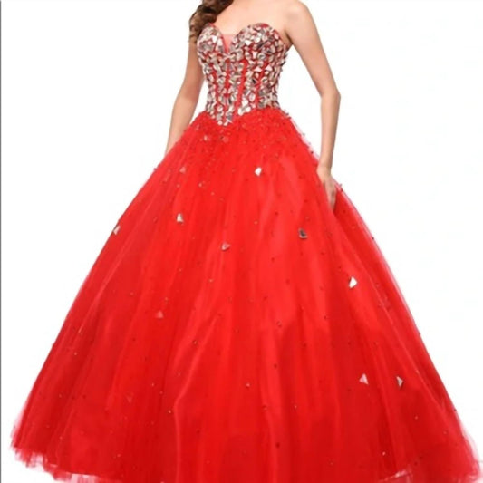 Beaded Mirror-work Bodice Ball Gown