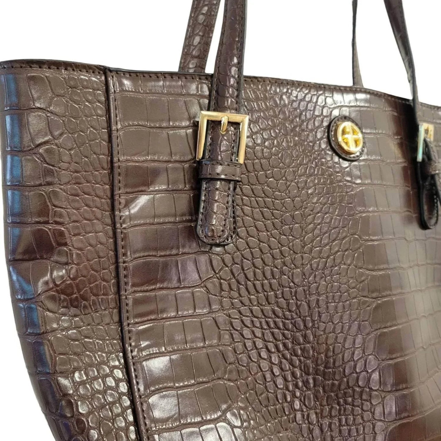 Croc-embossed Tote Bag