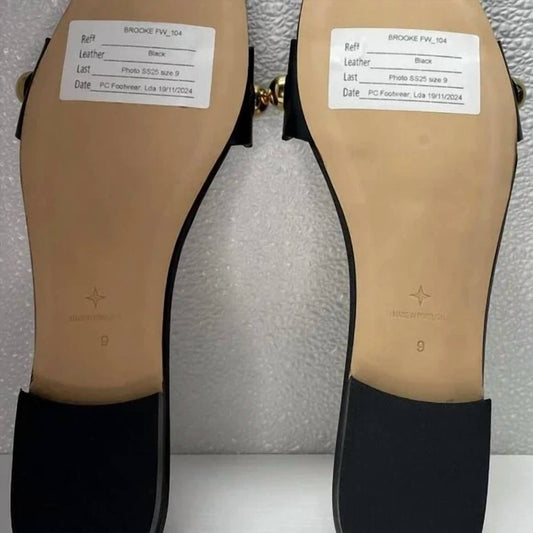 Damen Brooke Leder-Sandalen zum Hineinschlüpfen mit Nieten