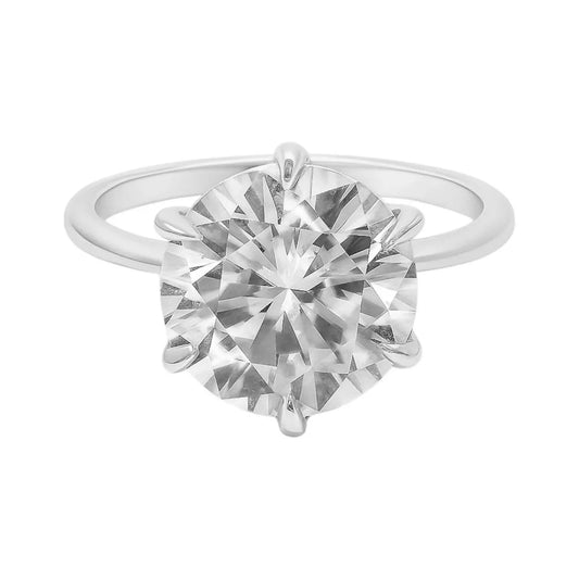 Women's Round Solitaire Moissanite Ring