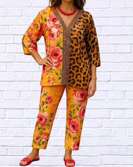 Demi Chiffon Animal And Floral Blouse