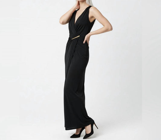 Maxikleid mit V-Ausschnitt und Wickeloptik