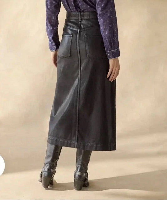 Stetten beschichteter Jeans-Midirock