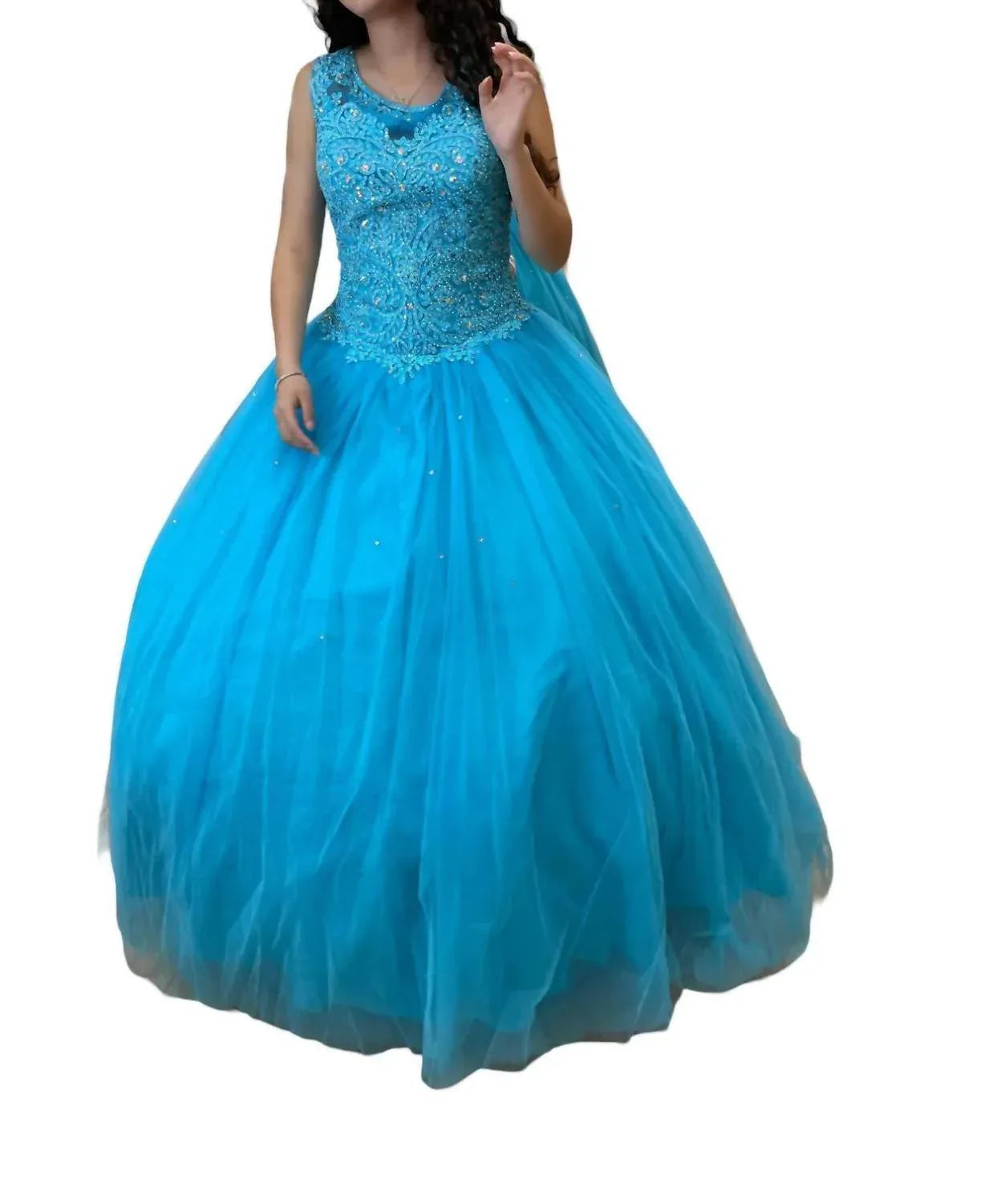 Rundhals-Quinceañera-Kleid