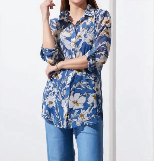 Drawn Floral Blouse