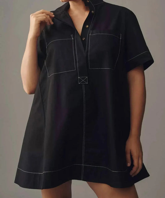 Das Jeannie A-Linien-Kleid mit kurzen Ärmeln