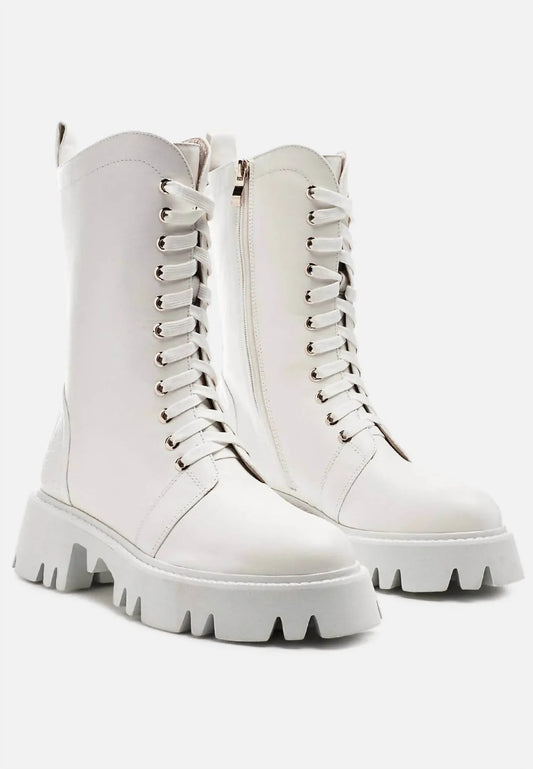 Women's Drill Chunky Lace Up Ankle Boots